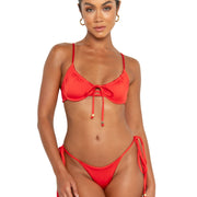 nora top anguria red underwired adjustable bikini top