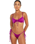 Isola bottoms iris purple tie side adjustable bikini bottoms