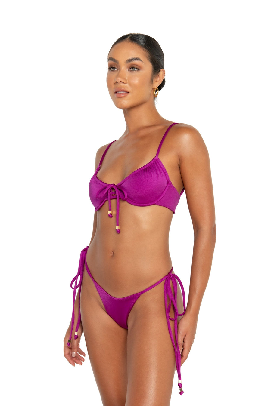 Isola bottoms iris purple tie side adjustable bikini bottoms