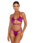 sicily bottoms iris purple double strap bikini bottoms