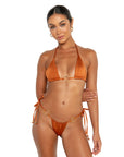 Jodie top espresso brown triangle adjustable bikini top