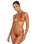 Jodie top espresso brown triangle adjustable bikini top