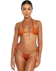 Jodie top espresso brown triangle adjustable bikini top