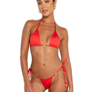 Jodie top anguria red triangle adjustable bikini top