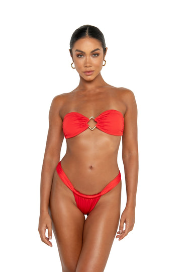 Xenia top anguria red bandeau bikini top supportive