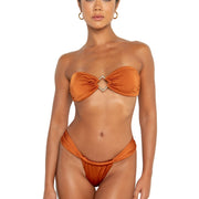 Xenia top espresso brown  bandeau bikini top supportive