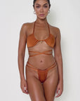 sicily bottoms espresso brown double strap bikini bottoms