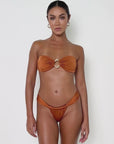 Xenia bottoms espresso brown cheeky bikini brazillian