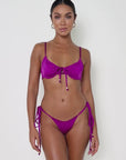 nora bottoms iris purple tie side adjustable bikini bottoms