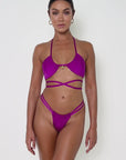 sicily bottoms iris purple double strap bikini bottoms